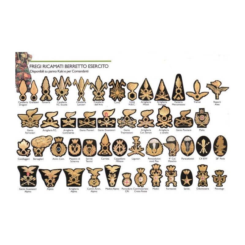Fregi Ricamati per Esercito Italiano