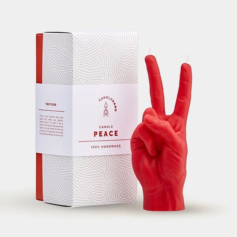 candela d'arredo CANDLE HAND PEACE