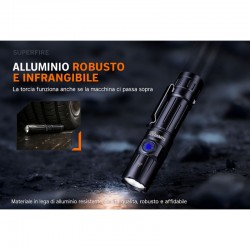 Torcia a led ricaricabile 1800 lumen