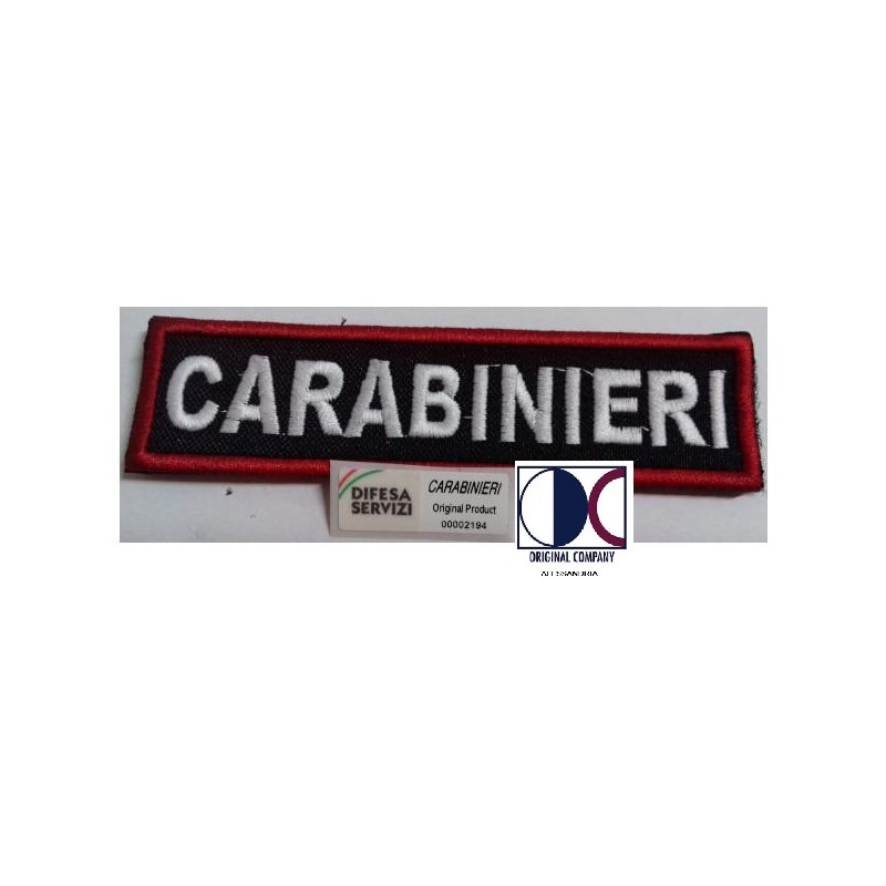 Scritta Carabinieri ricamata con velcro