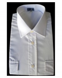 Camicia Militare maniche corte bianca - celeste